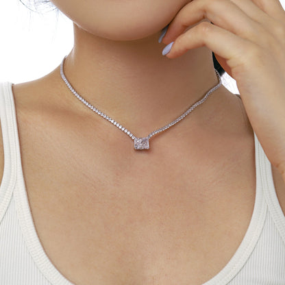 Angela Jewelry]4,0 Karat Elegante Halskette im Radiantschliff