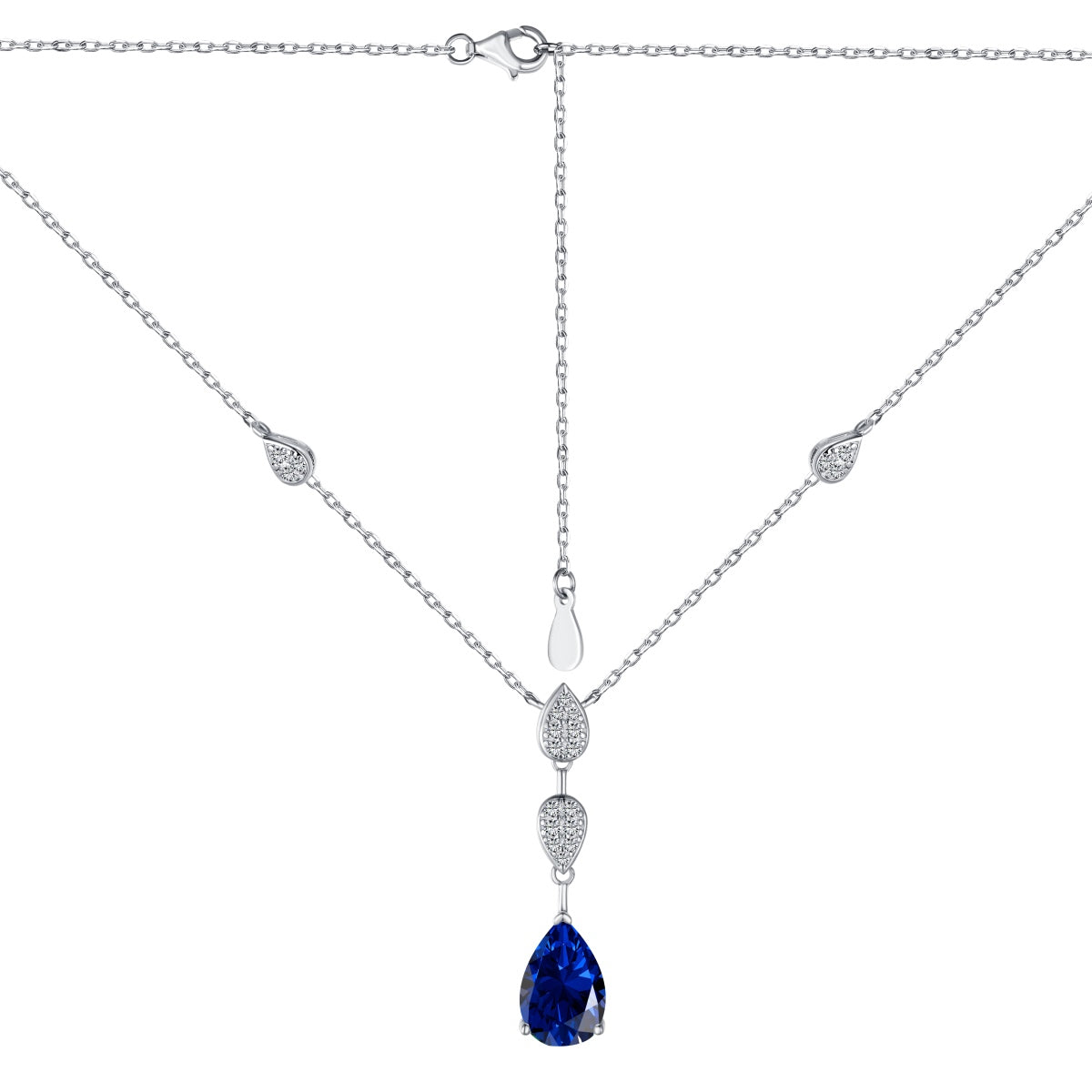 Angela Jewelry]Schillernde Halskette im Birnenschliff