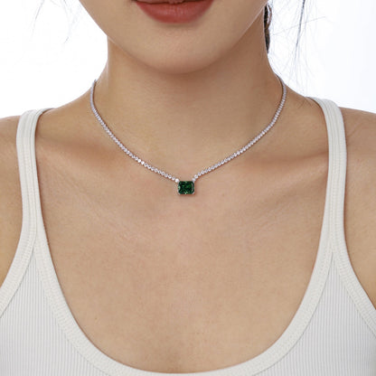 Angela Jewelry]4,0 Karat Elegante Halskette im Radiantschliff