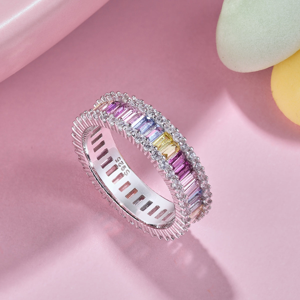 Angela Jewelry]Zierlicher Kaleidoskop-Ring im Smaragdschliff