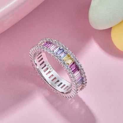 Angela Jewelry]Zierlicher Kaleidoskop-Ring im Smaragdschliff