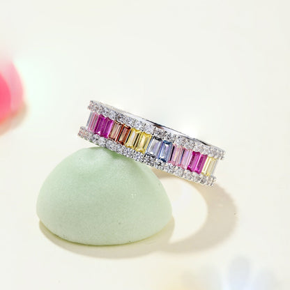 Angela Jewelry]Zierlicher Kaleidoskop-Ring im Smaragdschliff
