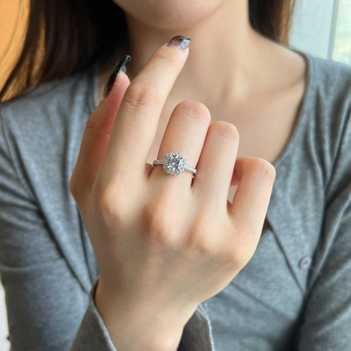 Angela Jewelry]Schillernder, strahlender Ehering im Rundschliff