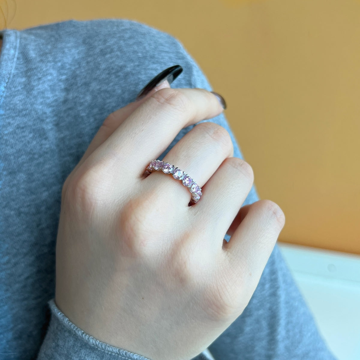 Angela Jewelry]Eternity Tennisring im Rundschliff