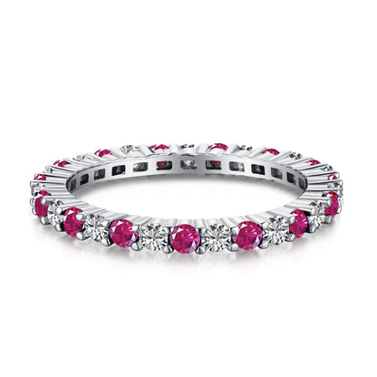 Angela Jewelry]Exquisiter bunter Tennisring im Rundschliff