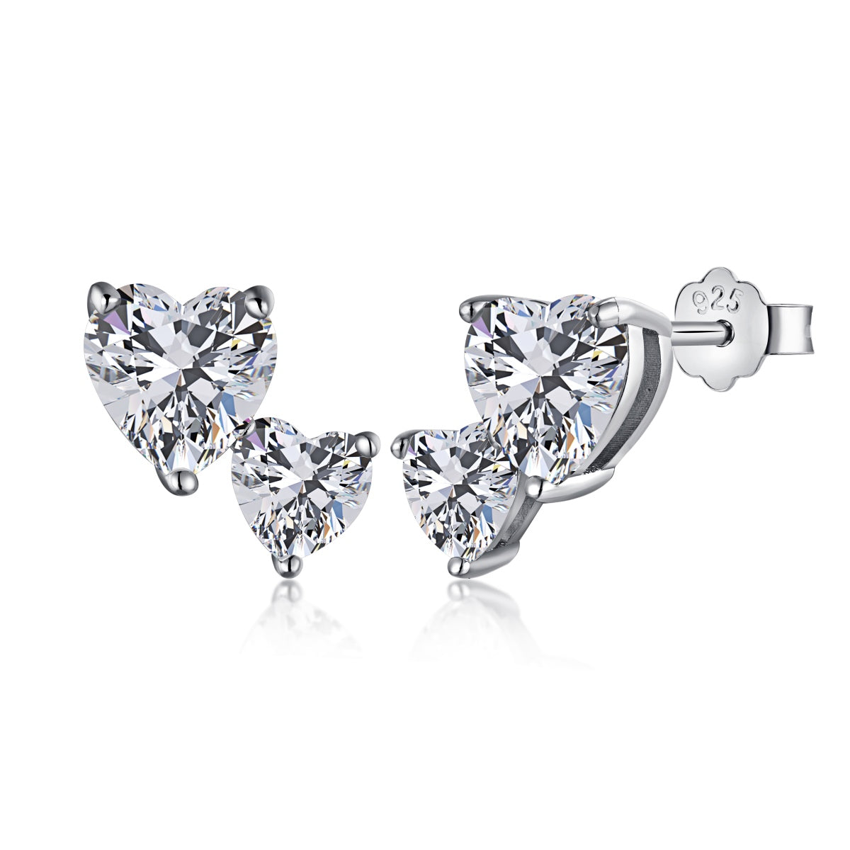 Angela Jewelry]Doppelte herzförmige Ohrringe im klassischen Prinzessinnenstil