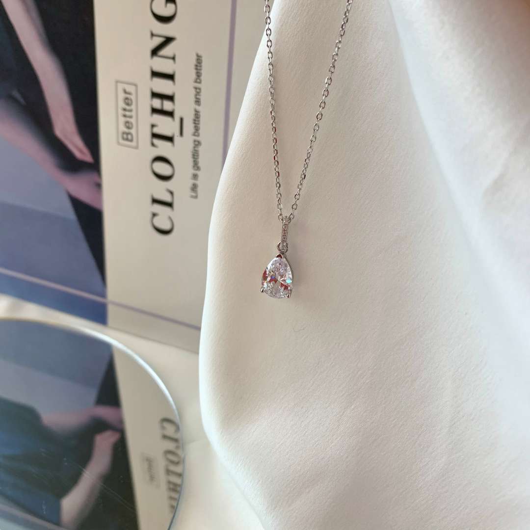 Angela Jewelry]Delicate Water Drop Shape Fashion Necklace