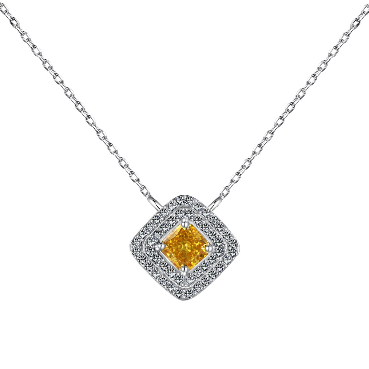 Angela Jewelry]Funkelnde Halskette im Asscher-Schliff
