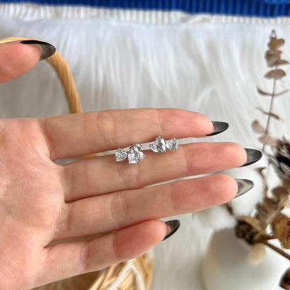 Angela Jewelry]Doppelte herzförmige Ohrringe im klassischen Prinzessinnenstil
