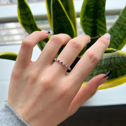 Angela Jewelry]Exquisiter bunter Tennisring im Rundschliff