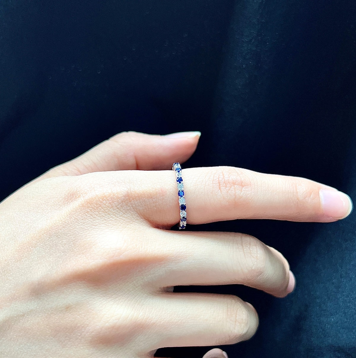 Angela Jewelry]Exquisiter bunter Tennisring im Rundschliff