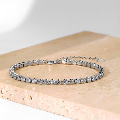 Angela Jewelry]Verziertes, funkelndes Armband im Rundschliff für den Alltag