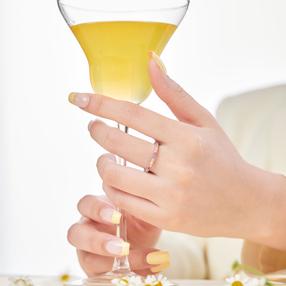 Angela Jewelry]Eleganter, lebendiger, runder Schliff-Tagesring