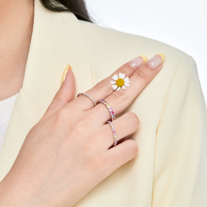 Angela Jewelry]Eleganter, lebendiger, runder Schliff-Tagesring
