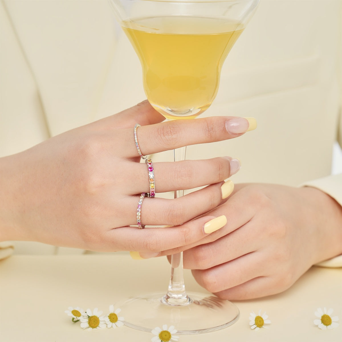 Angela Jewelry]Eleganter, lebendiger, runder Schliff-Tagesring