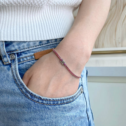 アンジェラジュエリー]まばゆいばかりのカラフルなラウンドカットのデイリーブレスレット