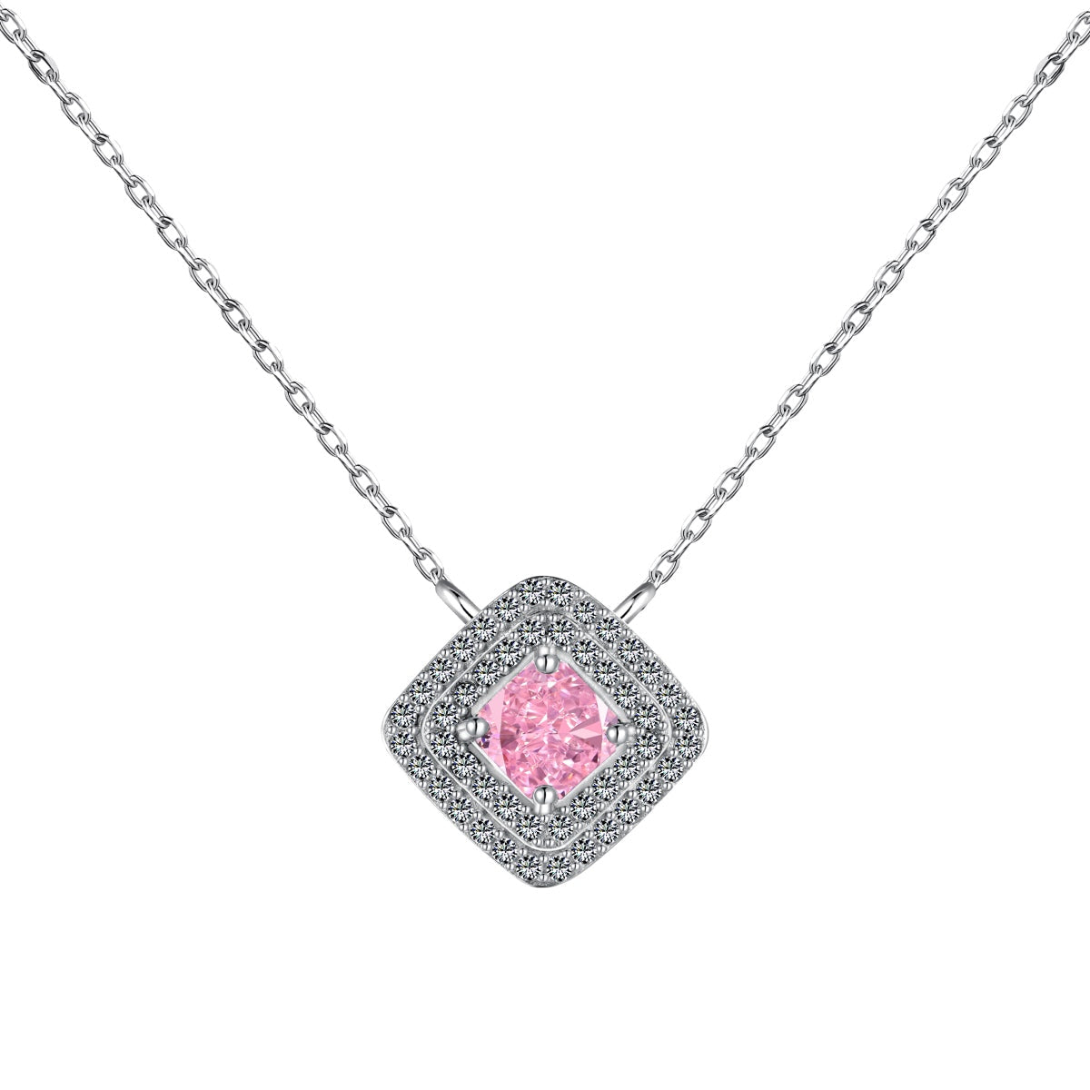Angela Jewelry]Funkelnde Halskette im Asscher-Schliff
