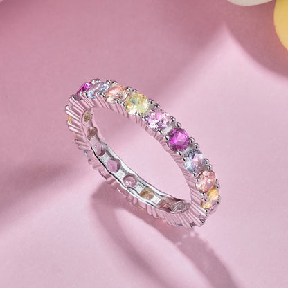 Angela Jewelry]Schillernder, glänzender Tennisring im Rundschliff