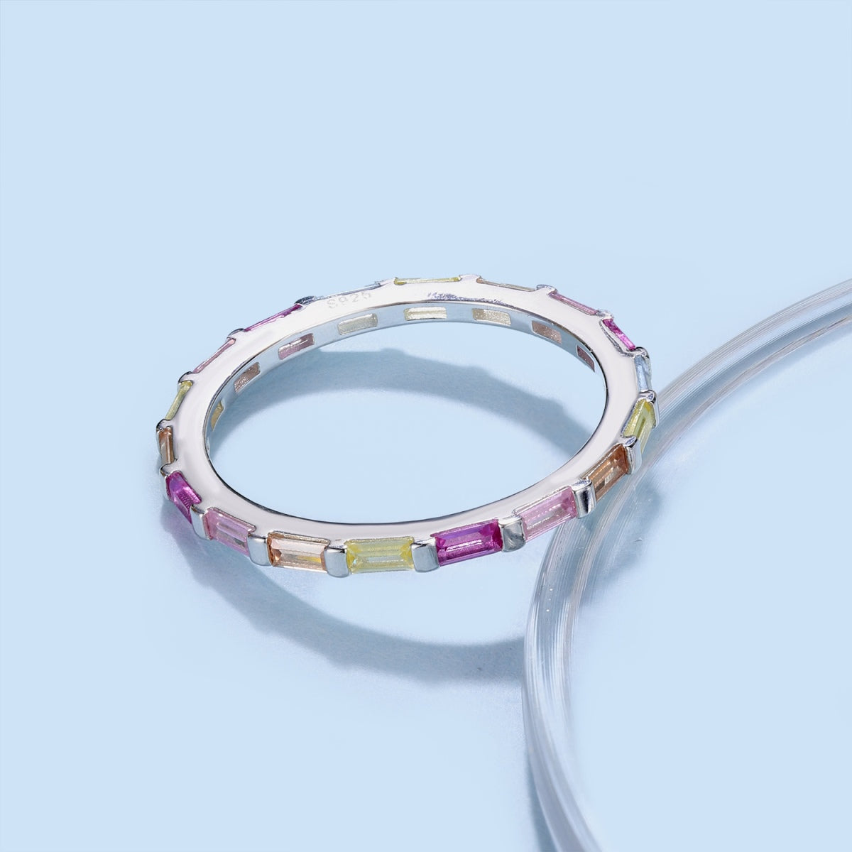 Angela Jewelry]Exquisiter mehrfarbiger Smaragdschliff-Tagesring