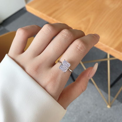 Angela Jewelry]4,0 Karat verzierter, bezaubernder Bankettring im Radiandschliff
