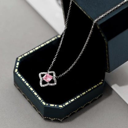 Angela Jewelry]Exquisite Halskette in Blumenform mit Prinzessschliff