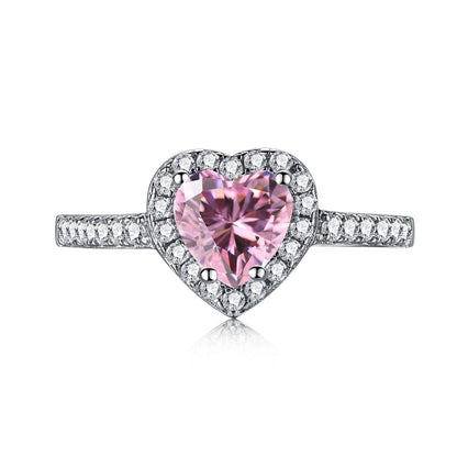 Angela Jewelry]Eternity Splashy Romantischer Herzform-Liebhaberring