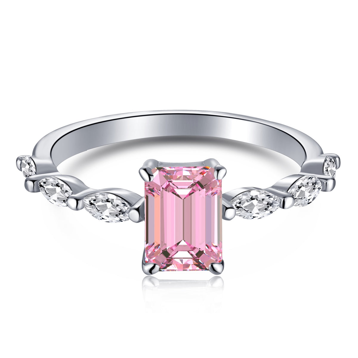 Angela Jewelry]1,0 Karat zierlicher strahlender Radiant Cut Alltagsring
