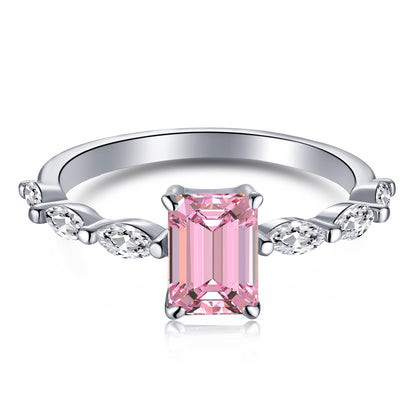 Angela Jewelry]1,0 Karat zierlicher strahlender Radiant Cut Alltagsring