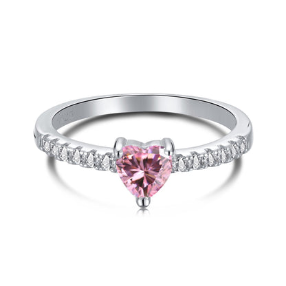 Angela Jewelry]0,5 Karat CaratEternity Charmanter Herzform-Liebhaberring