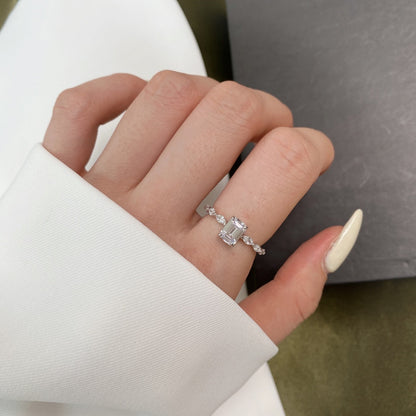 Angela Jewelry]1,0 Karat zierlicher strahlender Radiant Cut Alltagsring