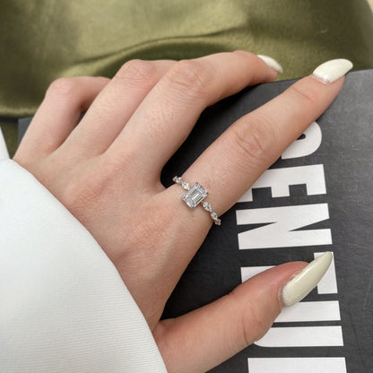 Angela Jewelry]1,0 Karat zierlicher strahlender Radiant Cut Alltagsring
