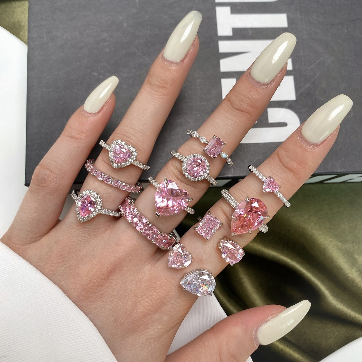Angela Jewelry]0,5 Karat CaratEternity Charmanter Herzform-Liebhaberring
