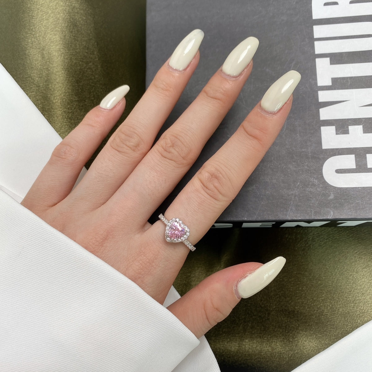Angela Jewelry]Eternity Splashy Romantischer Herzform-Liebhaberring