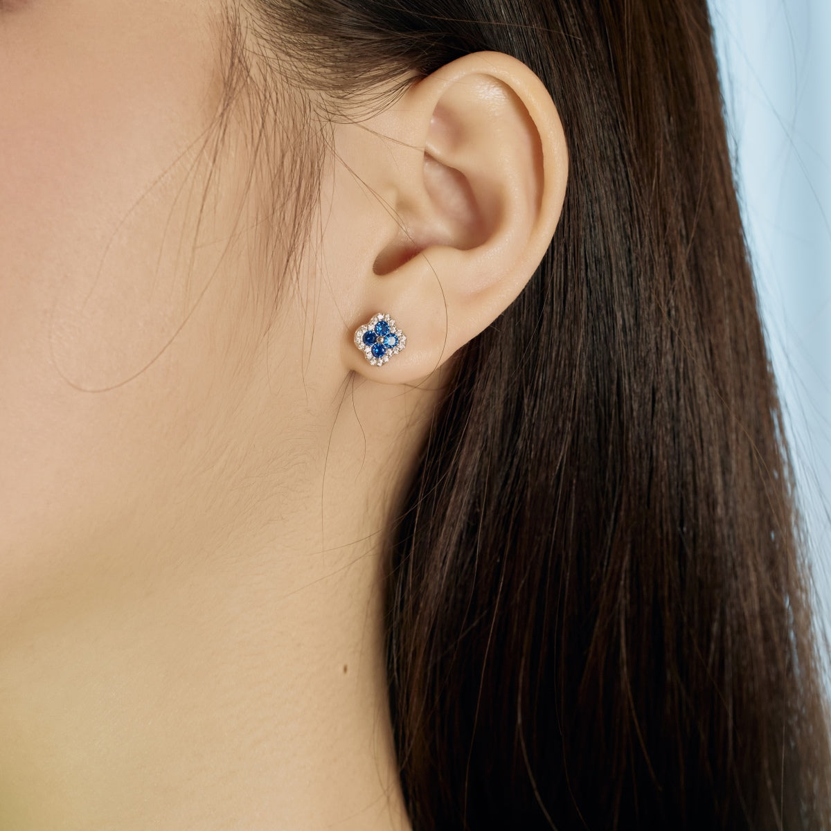 Angela Jewelry]Four-Leaf Clover Flower Shaped Earrings
