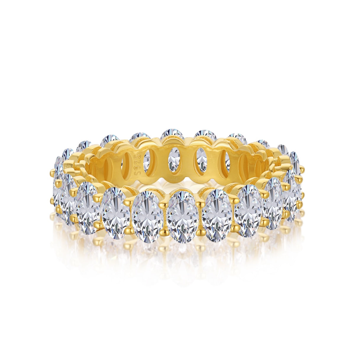 Angela Jewelry]Verzierter Tennisring im Ovalschliff