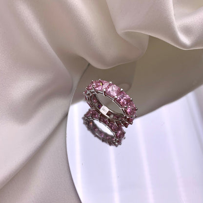 Angela Jewelry]Eleganter Tennisring im Prinzessschliff