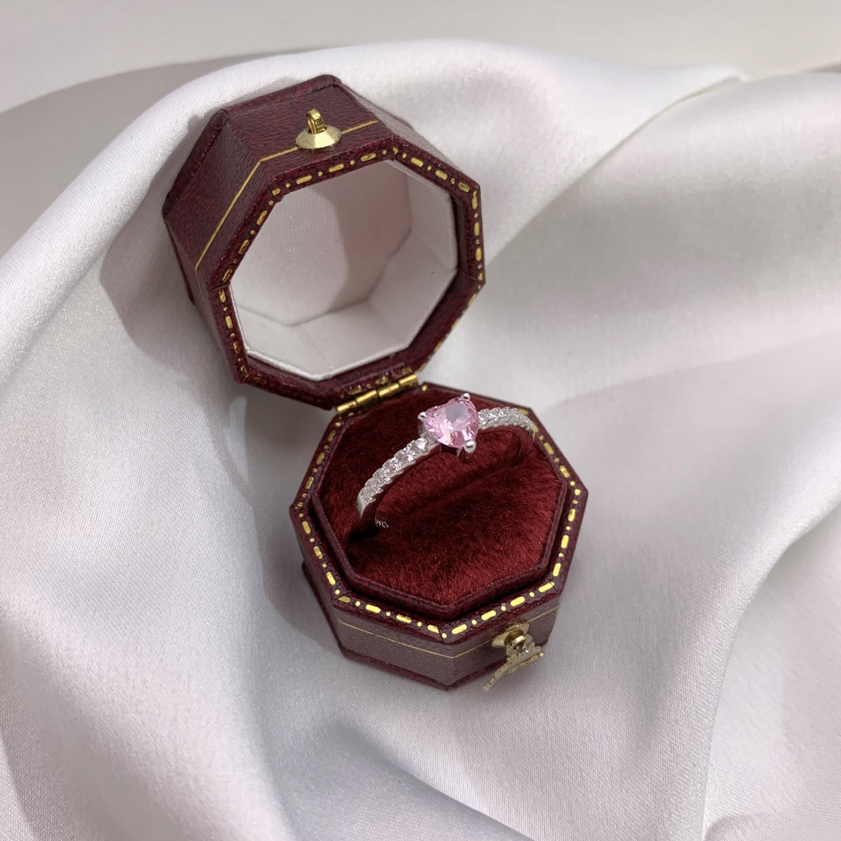 Angela Jewelry]0,5 Karat CaratEternity Charmanter Herzform-Liebhaberring