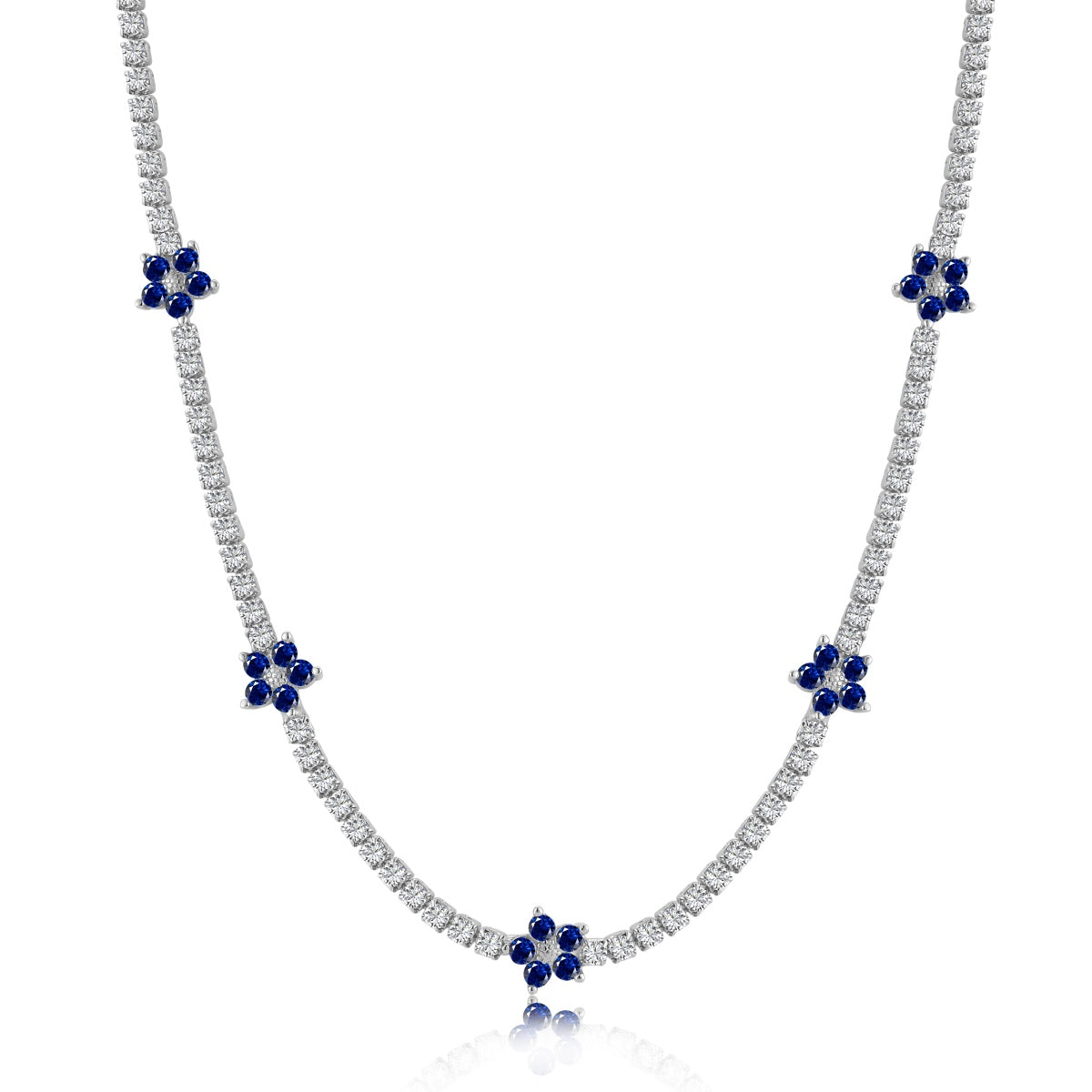 Angela Jewelry]Luxuriöse bunte Blumen-Tenniskette