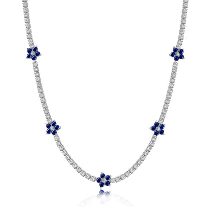 Angela Jewelry]Luxuriöse bunte Blumen-Tenniskette