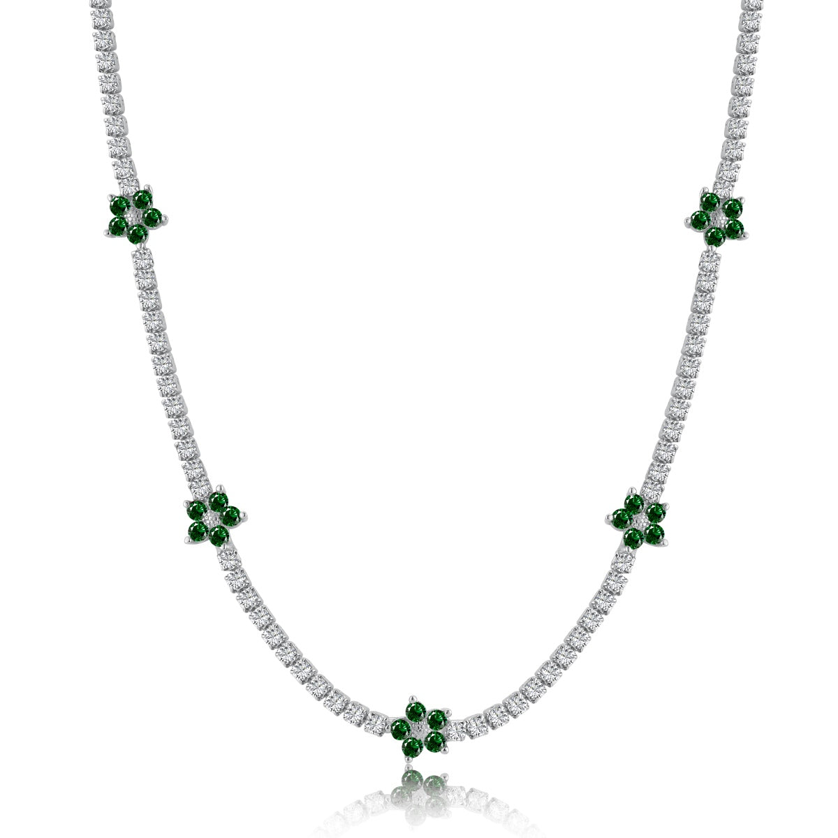 Angela Jewelry]Luxuriöse bunte Blumen-Tenniskette