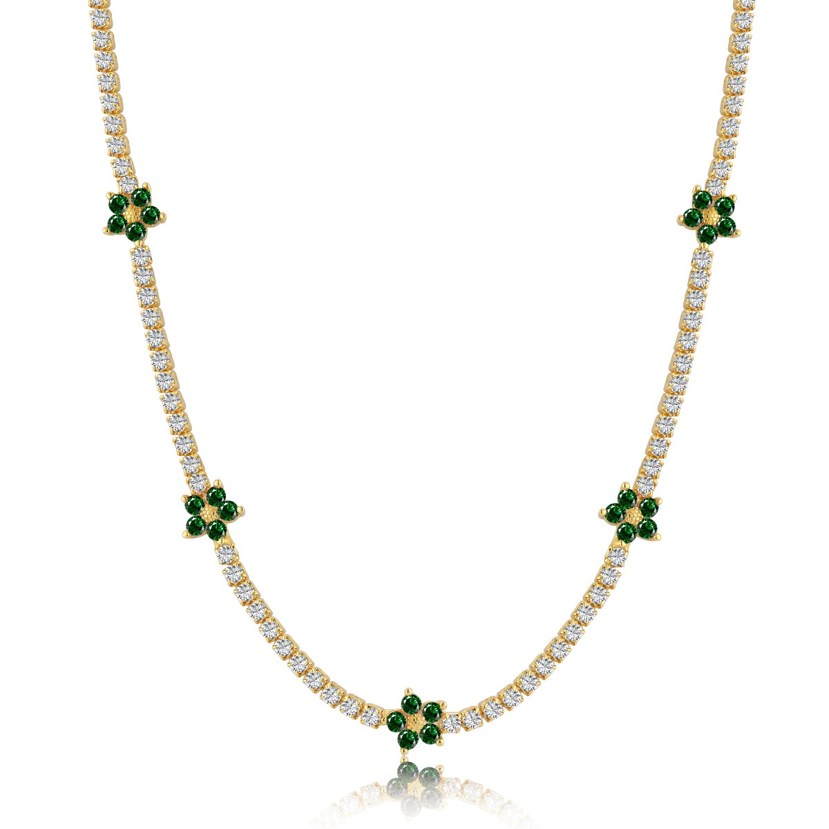 Angela Jewelry]Luxuriöse bunte Blumen-Tenniskette