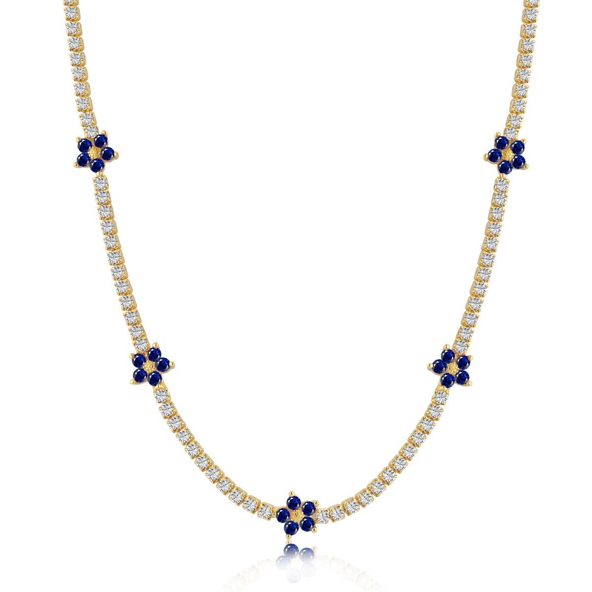 Angela Jewelry]Luxuriöse bunte Blumen-Tenniskette