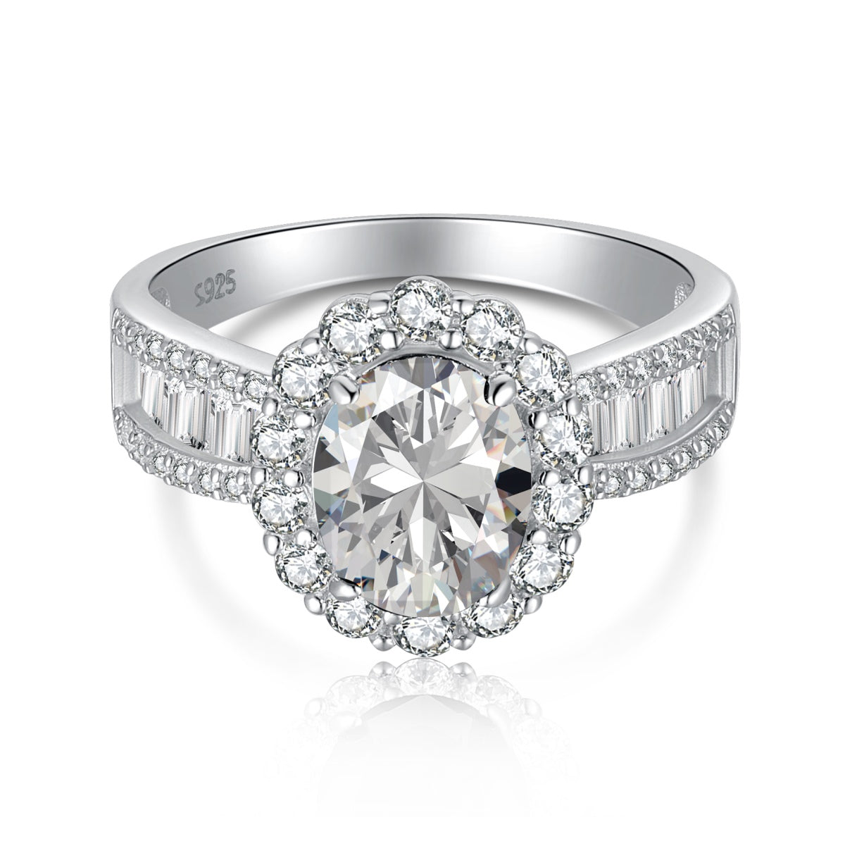 Angela Jewelry]1,5 Karat schillernder, charmanter Bankettring im Ovalschliff
