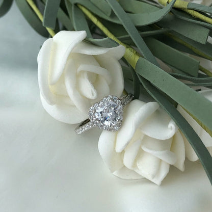 Angela Jewelry]Eternity Splashy Romantischer Herzform-Liebhaberring