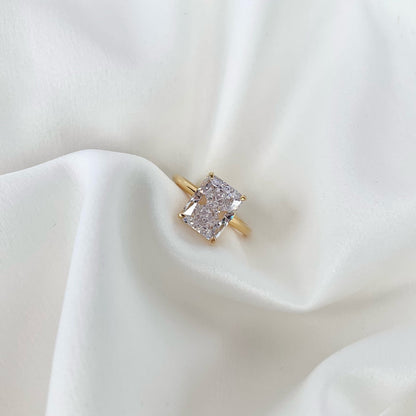 Angela Jewelry]4,0 Karat verzierter, bezaubernder Bankettring im Radiandschliff