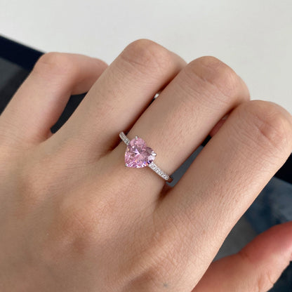 Angela Jewelry]2,0 Karat schillernder, glänzender Herzschliff-Liebhaberring
