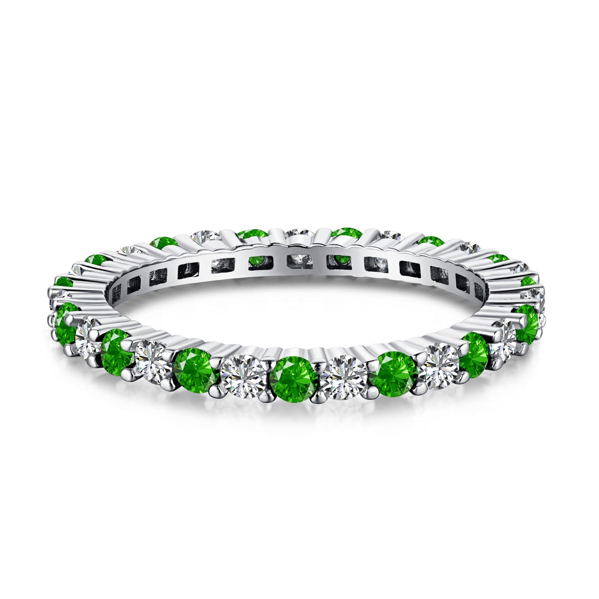 Angela Jewelry]Exquisiter bunter Tennisring im Rundschliff