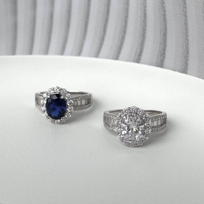 Angela Jewelry]1,5 Karat schillernder, charmanter Bankettring im Ovalschliff