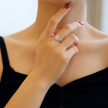 Angela Jewelry]1,0 Karat luxuriöser, strahlender Ehering in Wassertropfenform