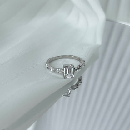 Angela Jewelry]1,0 Karat zierlicher strahlender Radiant Cut Alltagsring